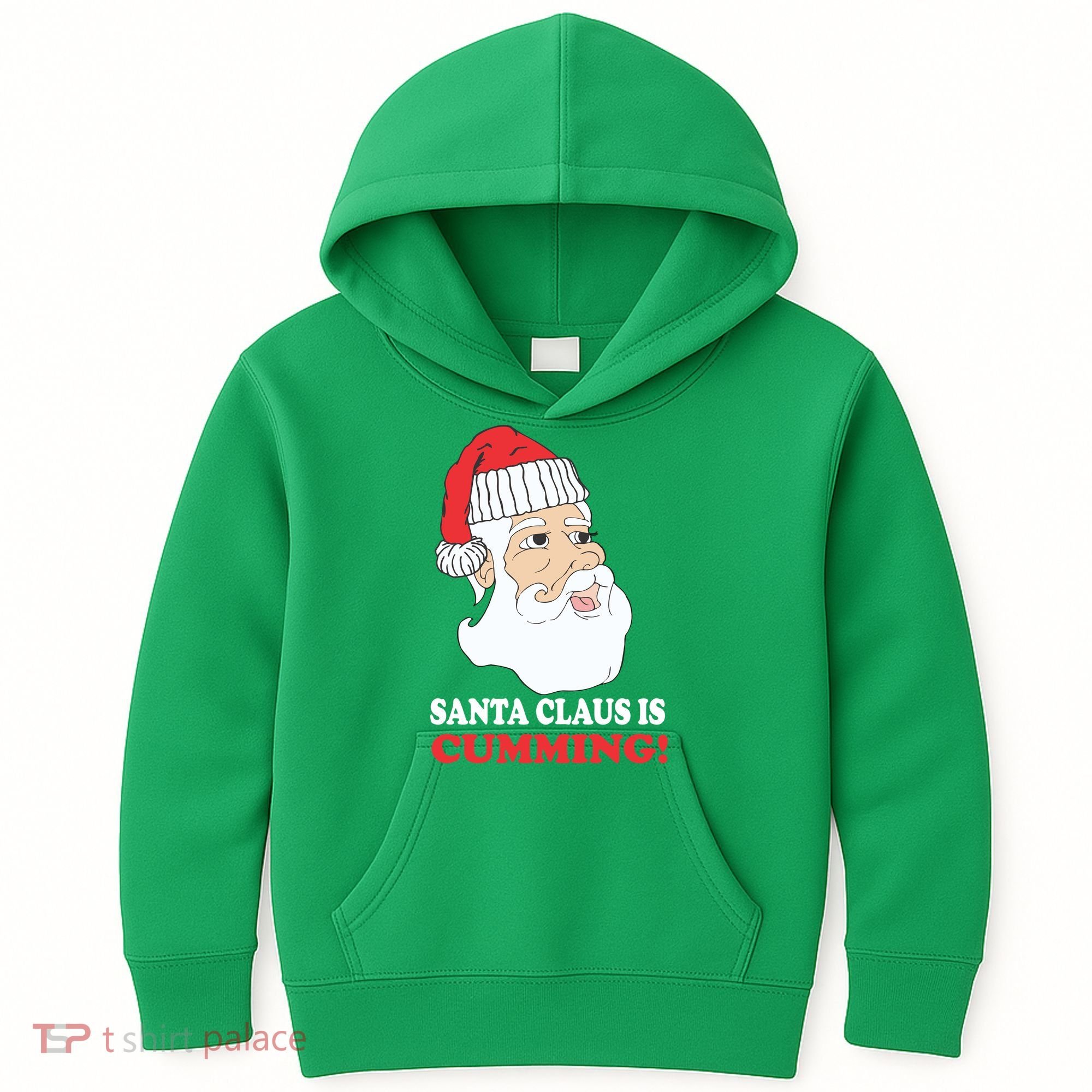 Santa Claus Is Cumming Dirty Humor Kids Hoodie
