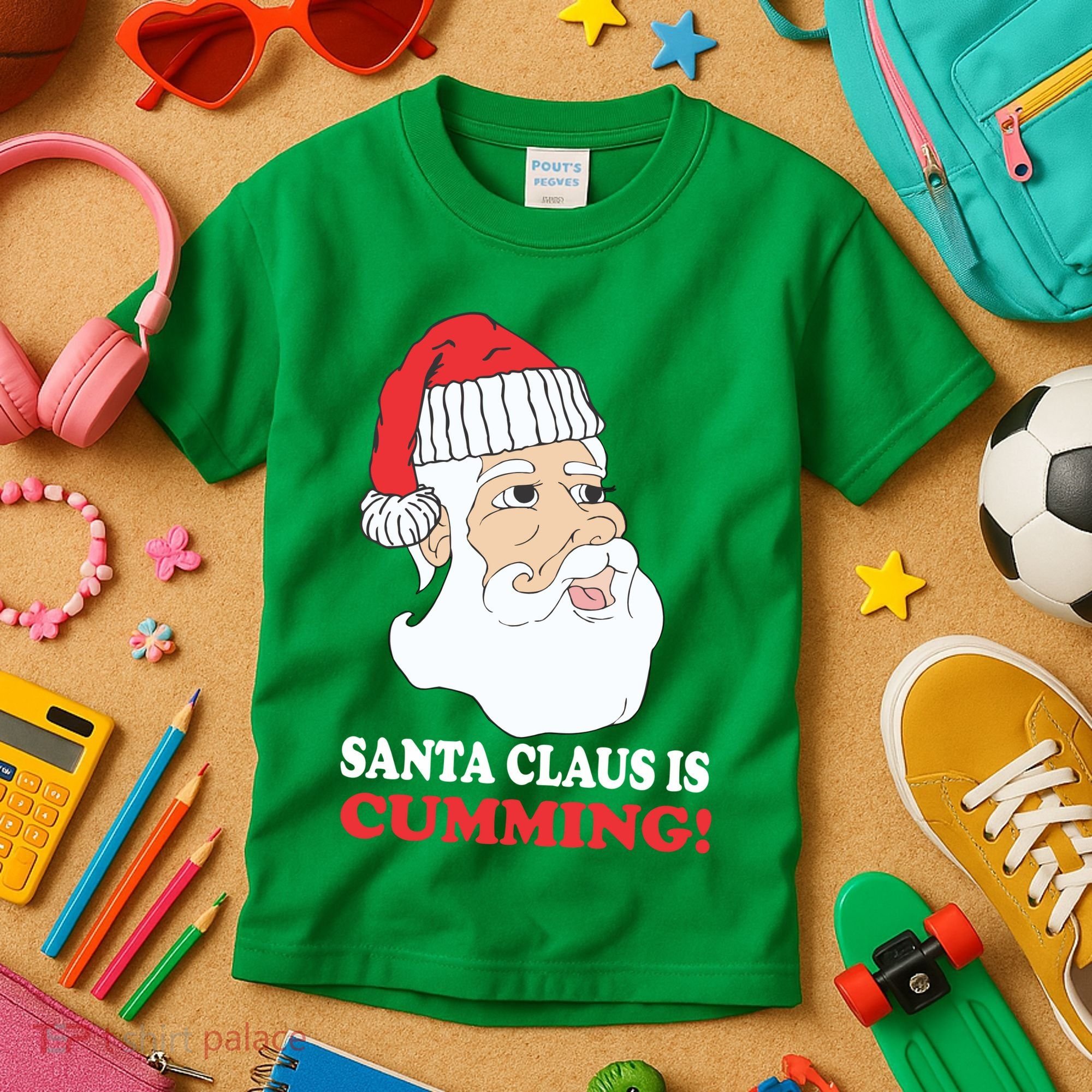 Santa Claus Is Cumming Dirty Humor Kids T-Shirt