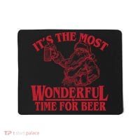 Santa Claus It's The Most Wonderful Time For A Beer Christmas Mousepad thumb 0