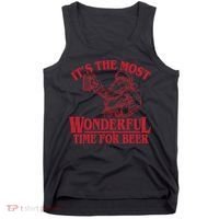 Santa Claus It's The Most Wonderful Time For A Beer Christmas Tank Top thumb 0
