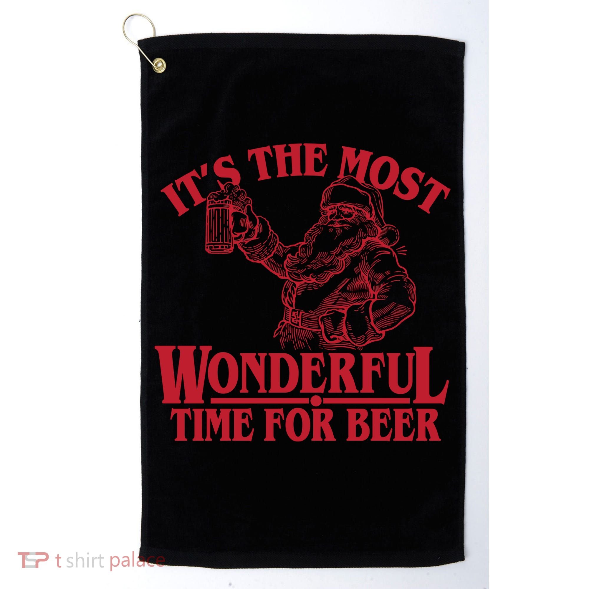 Santa Claus It's The Most Wonderful Time For A Beer Christmas Golf Towel