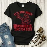 Santa Claus It's The Most Wonderful Time For A Beer Christmas Women's T-Shirt thumb 3