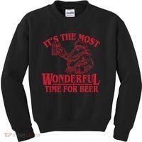 Santa Claus It's The Most Wonderful Time For A Beer Christmas Kids Sweatshirt thumb 0