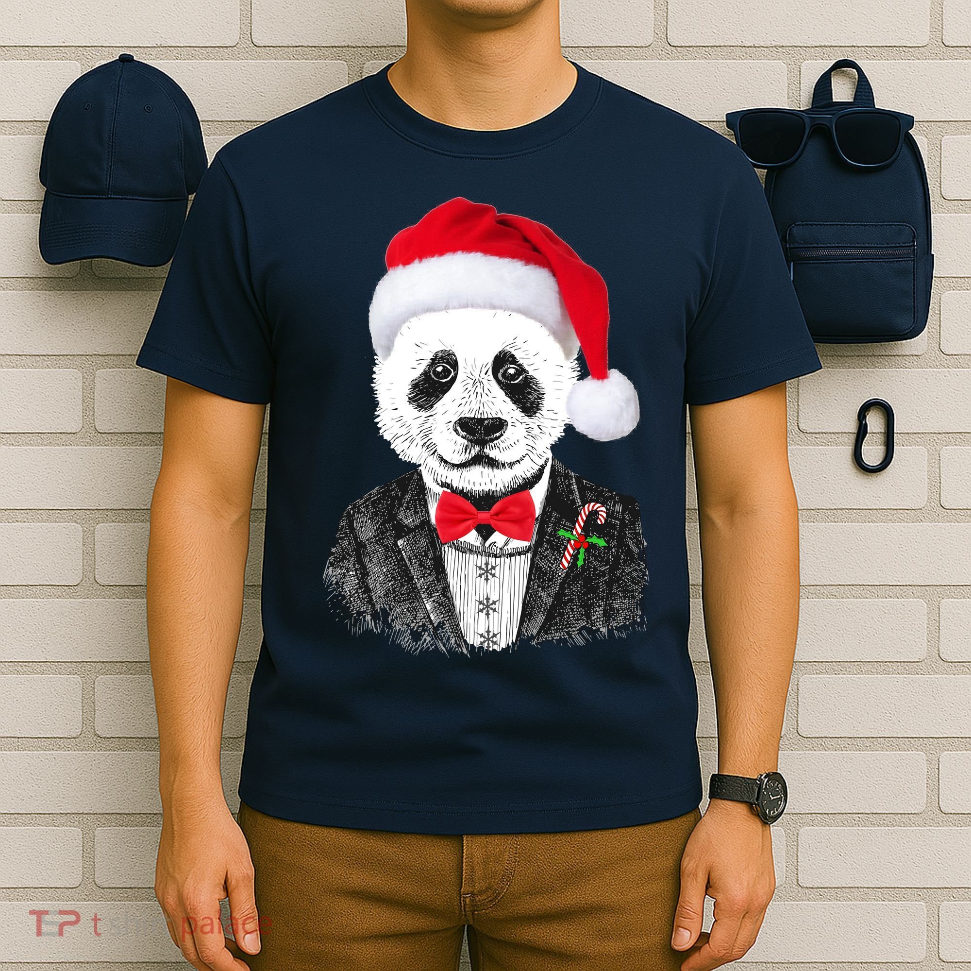 Santa Claus Panda Bear T-Shirt