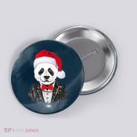 Santa Claus Panda Bear Button thumb 0
