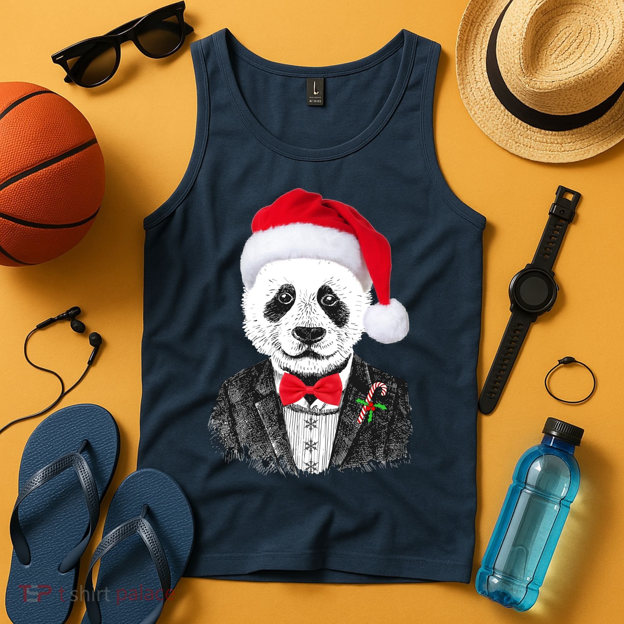 Santa Claus Panda Bear Tank Top