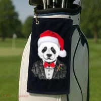 Santa Claus Panda Bear Golf Towel thumb 2