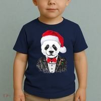 Santa Claus Panda Bear Toddler T-Shirt thumb 2