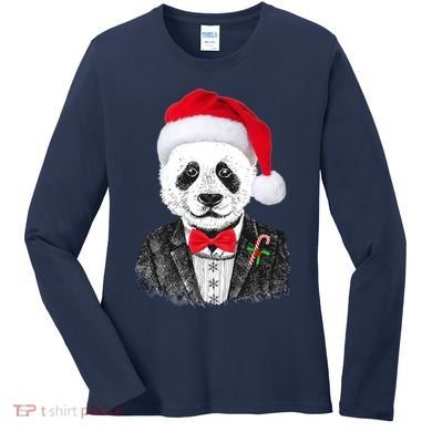 Santa Claus Panda Bear Women's Long Sleeve Shirt