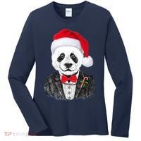 Santa Claus Panda Bear Women's Long Sleeve Shirt thumb 0