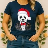Santa Claus Panda Bear Women's T-Shirt thumb 2