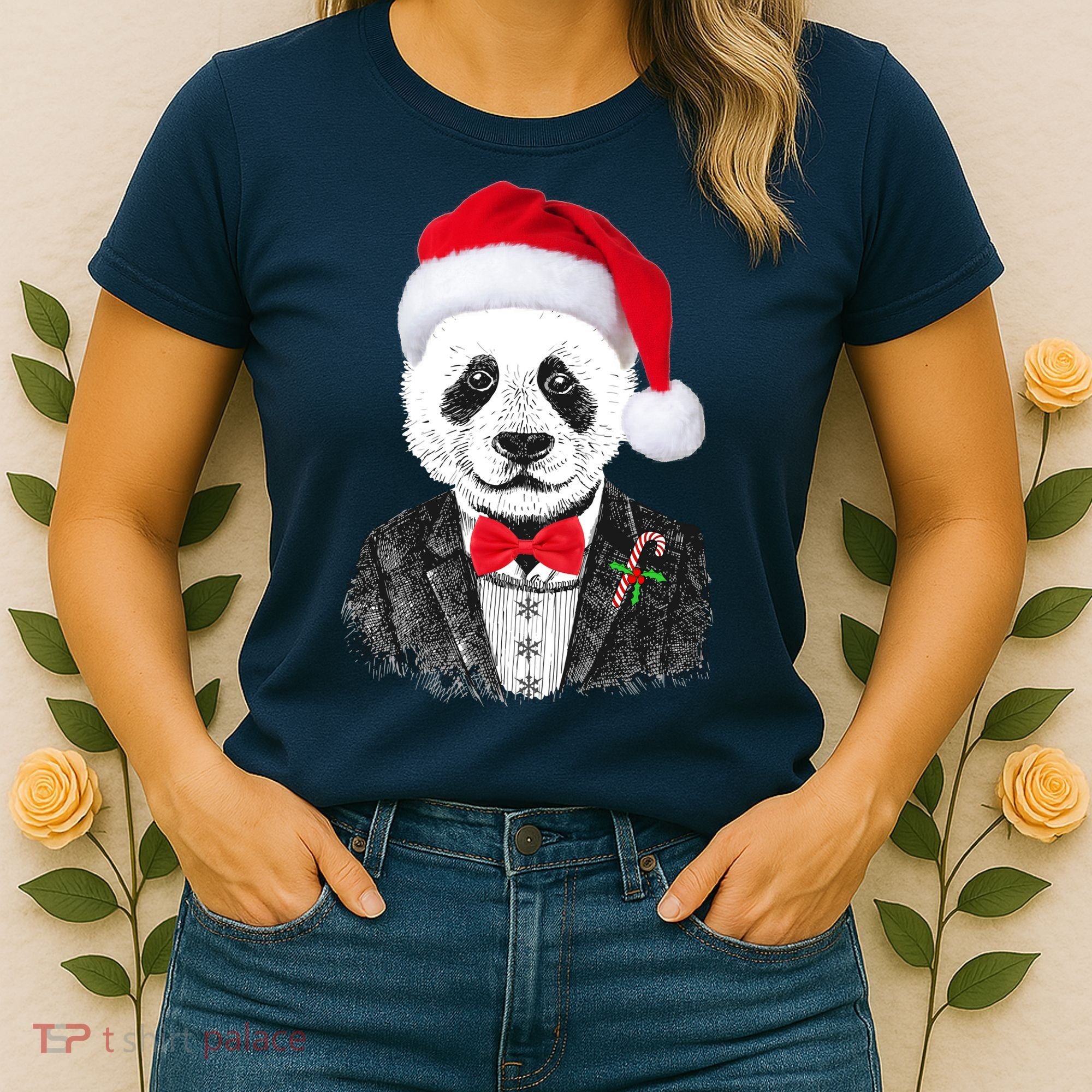 Santa Claus Panda Bear Women's T-Shirt