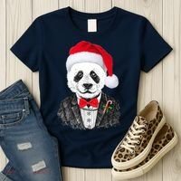 Santa Claus Panda Bear Women's T-Shirt thumb 3