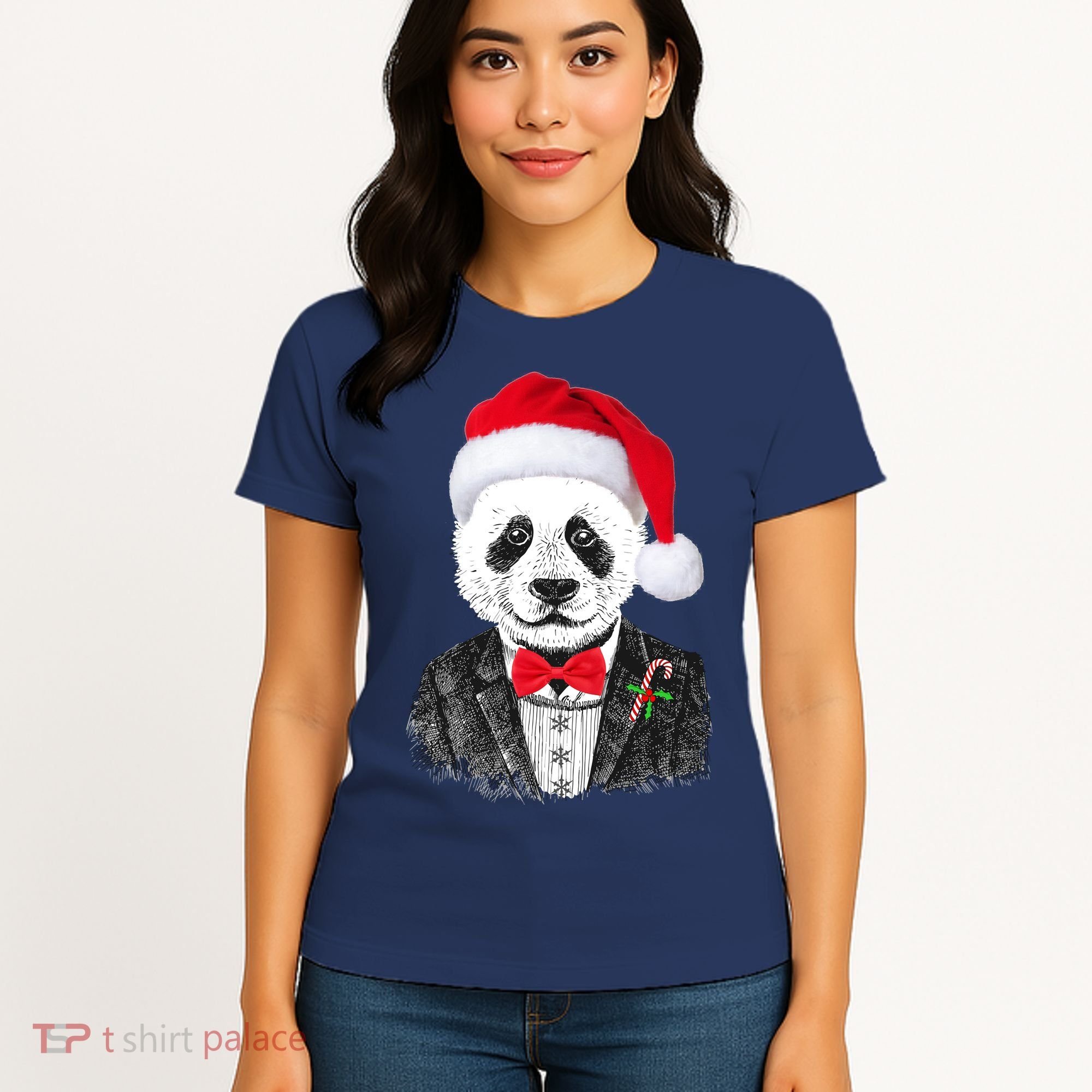 Santa Claus Panda Bear Women's T-Shirt