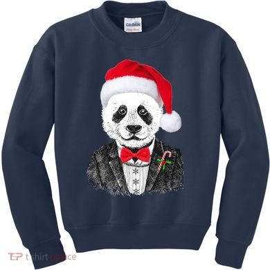Santa Claus Panda Bear Kids Sweatshirt