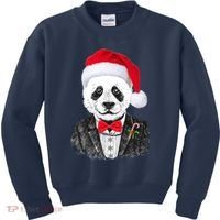 Santa Claus Panda Bear Kids Sweatshirt thumb 0