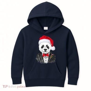 Santa Claus Panda Bear Kids Hoodie
