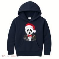 Santa Claus Panda Bear Kids Hoodie thumb 0