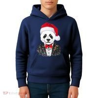 Santa Claus Panda Bear Kids Hoodie thumb 4