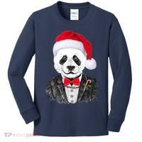 Santa Claus Panda Bear Kids Long Sleeve Shirt thumb 0