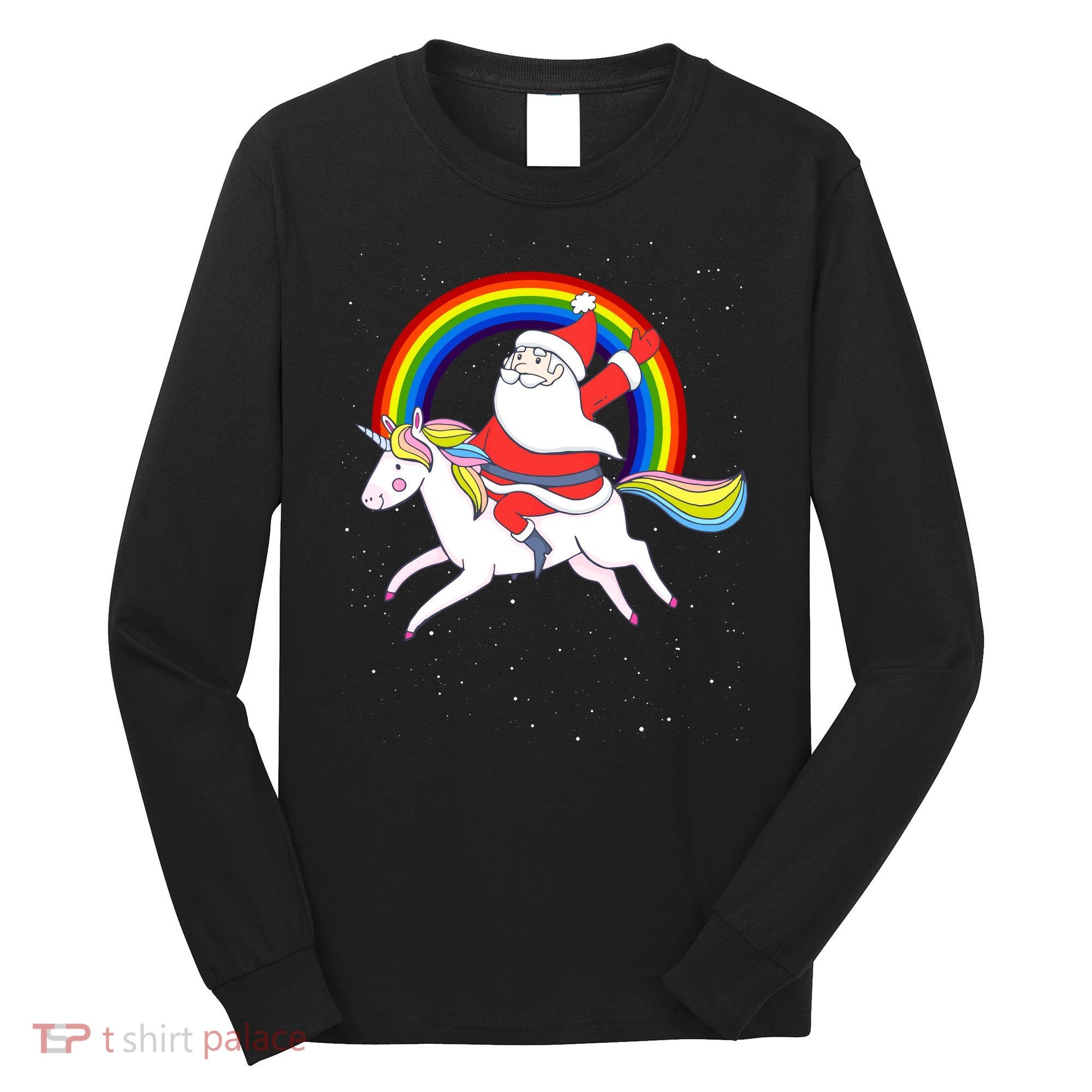 Santa Claus Unicorn Christmas Magic Long Sleeve Shirt