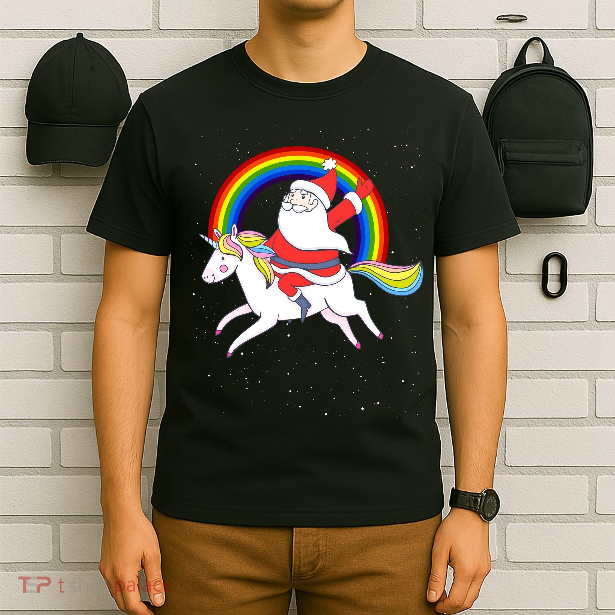 Santa Claus Unicorn Christmas Magic T-Shirt