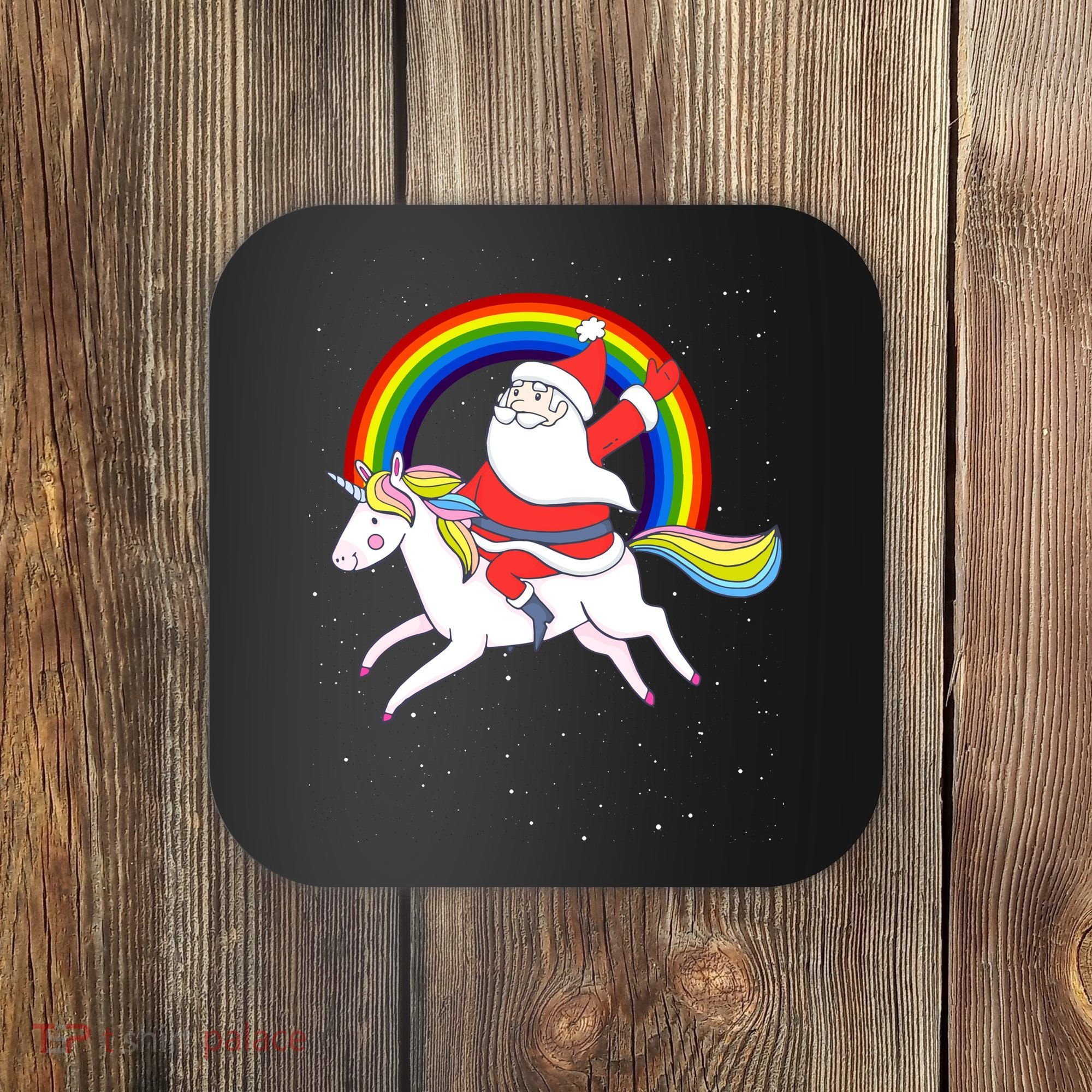 Santa Claus Unicorn Christmas Magic Coaster