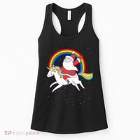 Santa Claus Unicorn Christmas Magic Women's Tank Top thumb 0