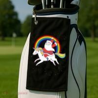 Santa Claus Unicorn Christmas Magic Golf Towel thumb 2