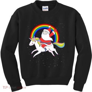 Santa Claus Unicorn Christmas Magic Kids Sweatshirt