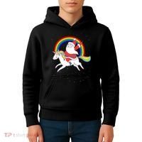 Santa Claus Unicorn Christmas Magic Kids Hoodie thumb 4