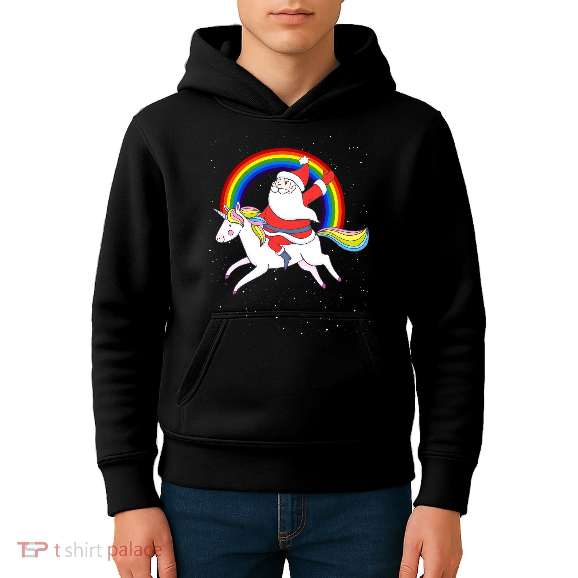 Santa Claus Unicorn Christmas Magic Kids Hoodie