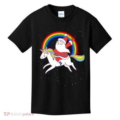 Santa Claus Unicorn Christmas Magic Kids T-Shirt