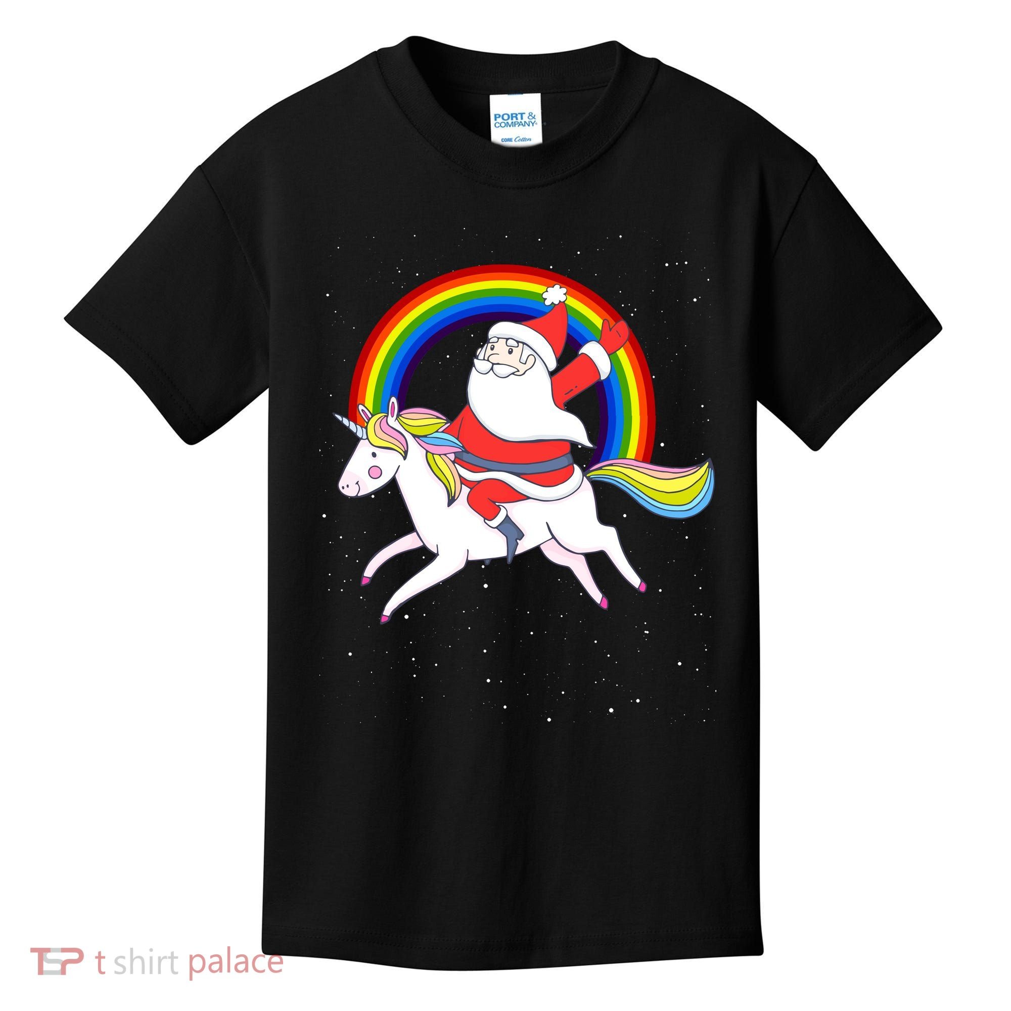 Santa Claus Unicorn Christmas Magic Kids T-Shirt