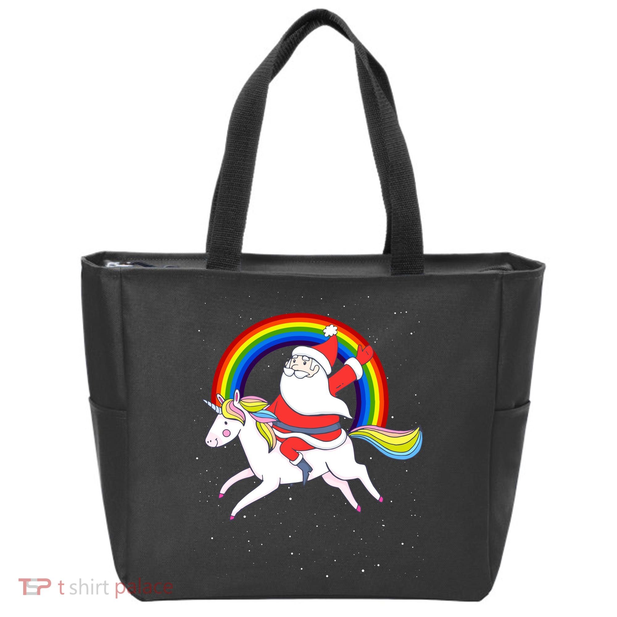 Santa Claus Unicorn Christmas Magic Tote Bag