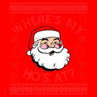 Santa Claus Where's My Ho's At? Funny Ugly Christmas Santa Hat thumb 1