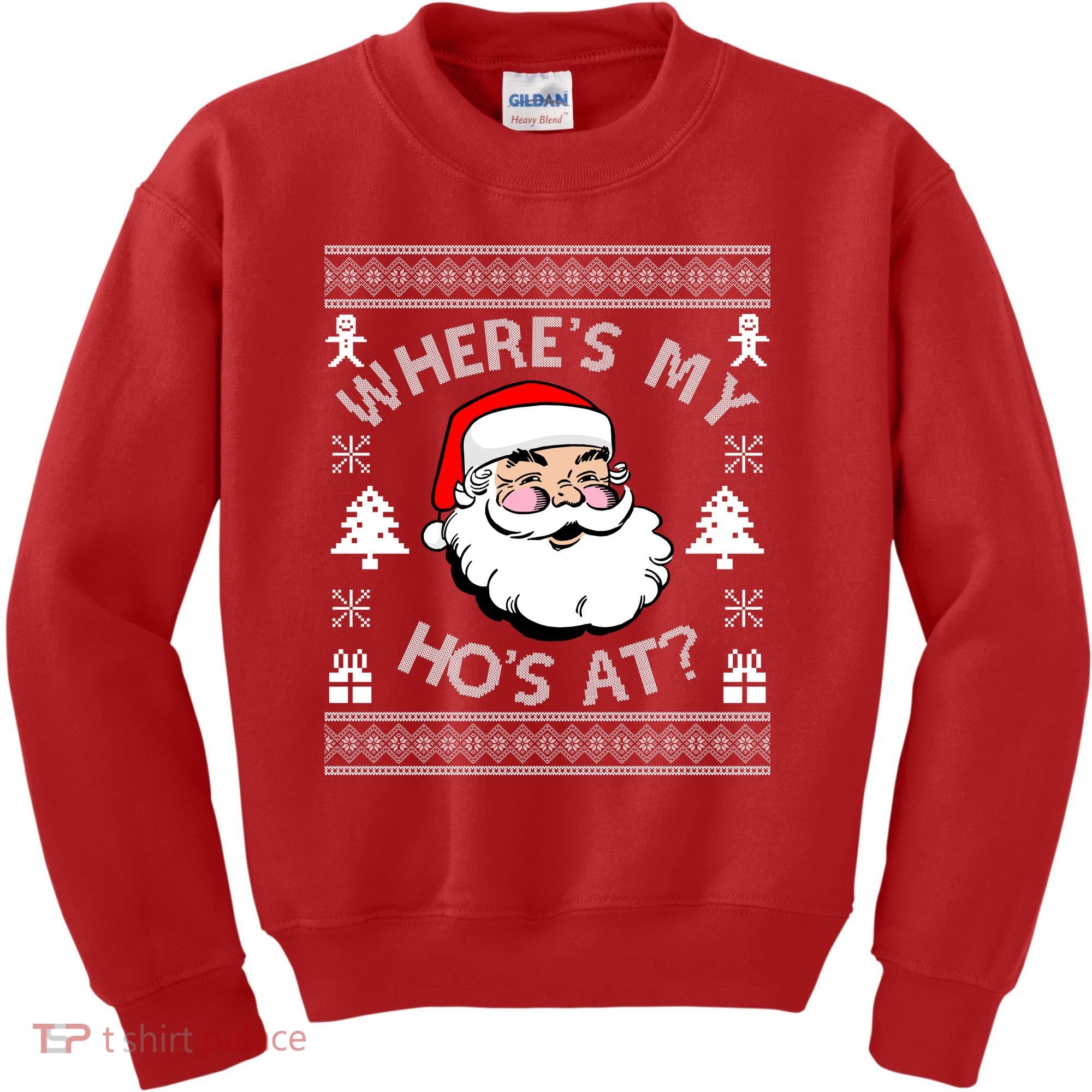 Santa Claus Where's My Ho's At? Funny Ugly Christmas Kids Sweatshirt