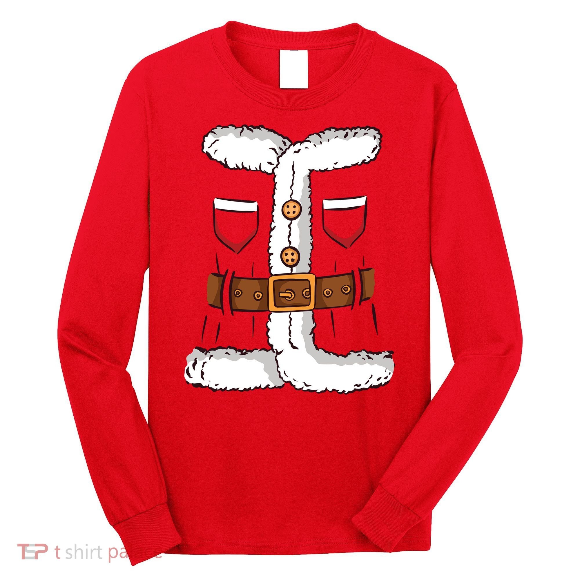 Santa Clause Costume Funny Chrismas Suit Long Sleeve Shirt