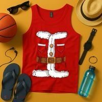 Santa Clause Costume Funny Chrismas Suit Tank Top thumb 4