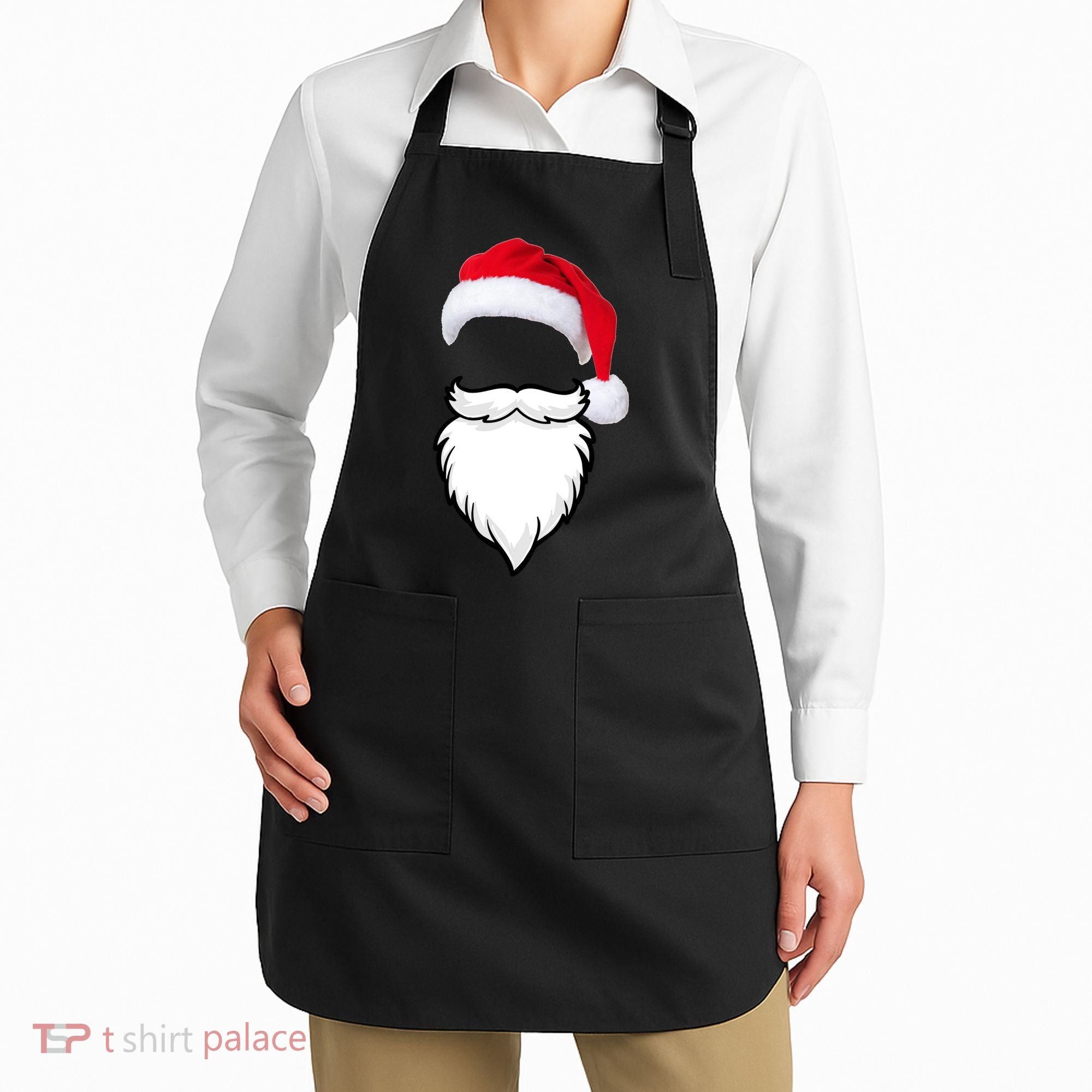 Santa Clause Mustache Beard Hat Apron