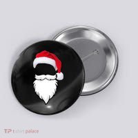 Santa Clause Mustache Beard Hat Button thumb 0