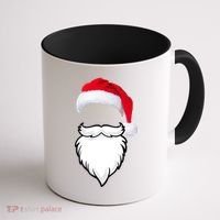 Santa Clause Mustache Beard Hat Coffee Mug thumb 1