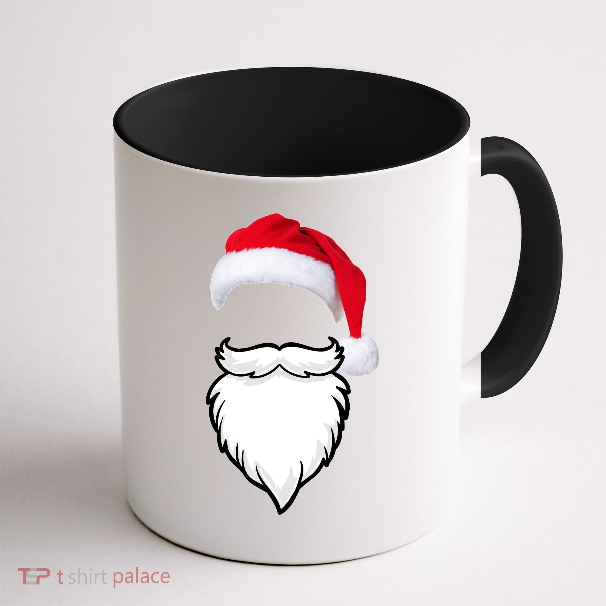 Santa Clause Mustache Beard Hat Coffee Mug