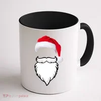Santa Clause Mustache Beard Hat Coffee Mug thumb 1