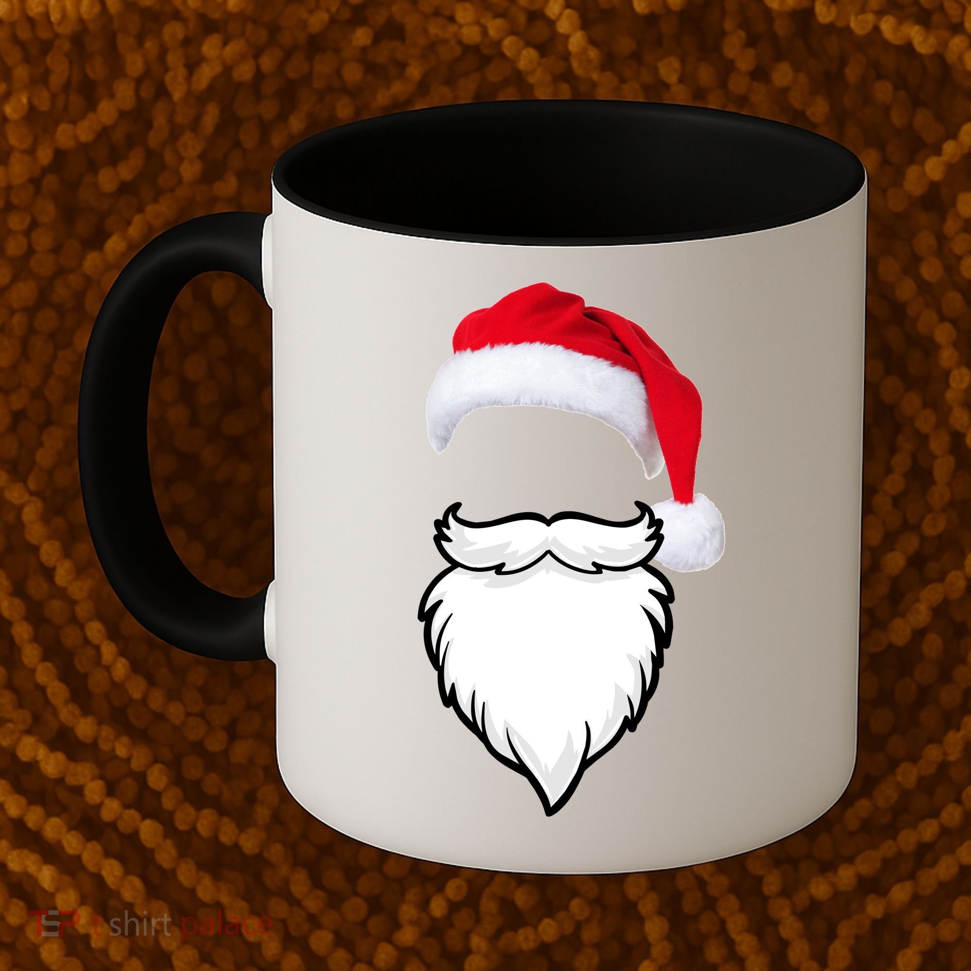 Santa Clause Mustache Beard Hat Coffee Mug