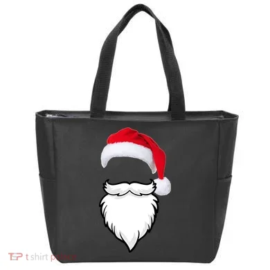 Santa Clause Mustache Beard Hat Tote Bag