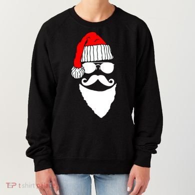 Santa Clause Mustache Face Women's Sweatshirt