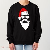 Santa Clause Mustache Face Women's Sweatshirt thumb 0
