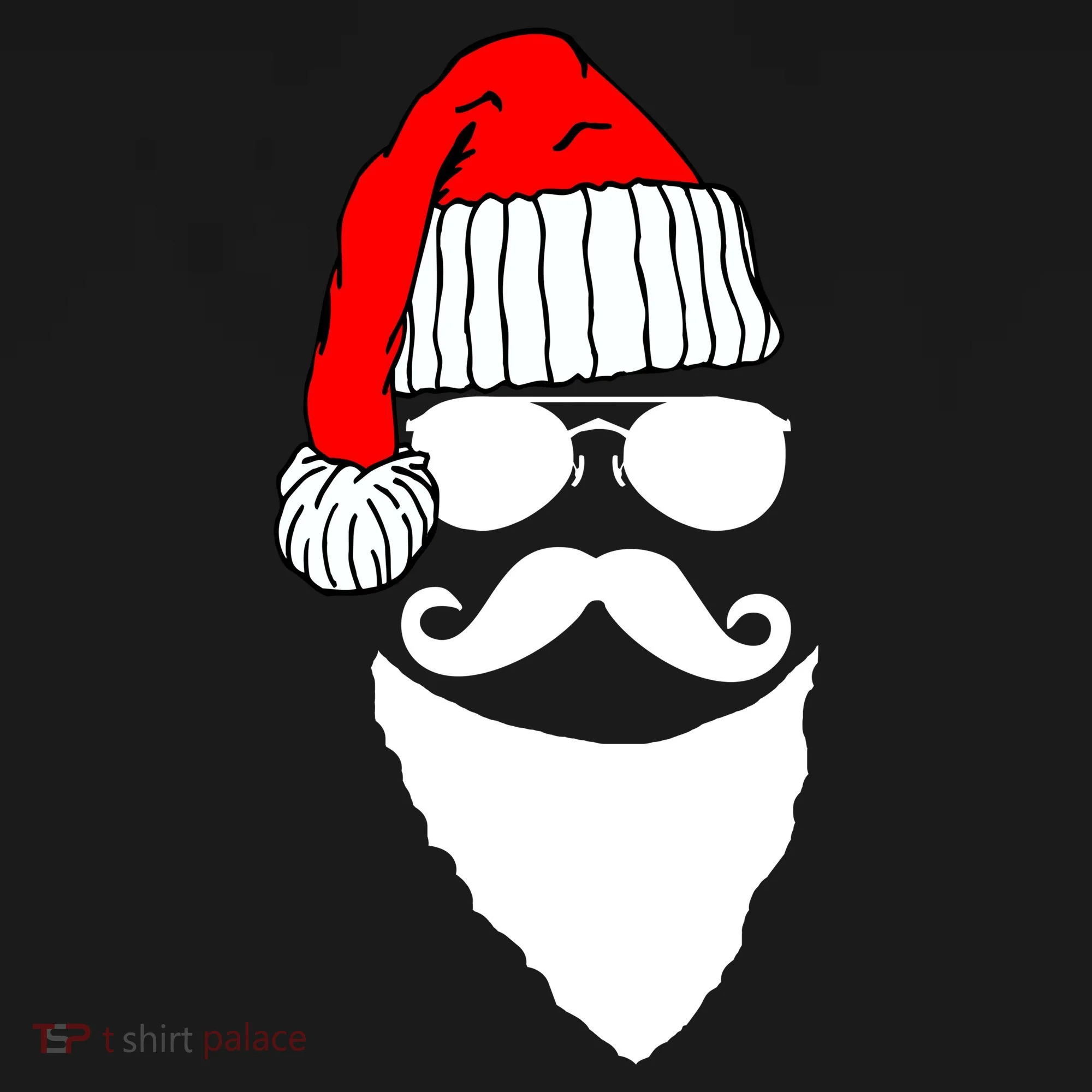 Santa Clause Mustache Face Doggie Tank