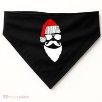 Santa Clause Mustache Face USA-Made Doggie Bandana thumb 0